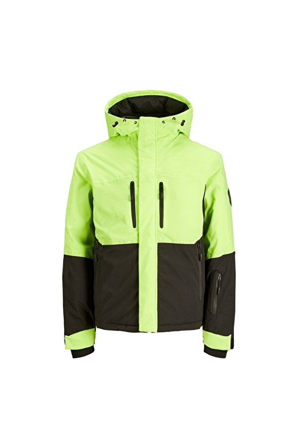 Jack&Jones Kapüşonlu Softshell Neon Yeşili Erkek Mont 12241637