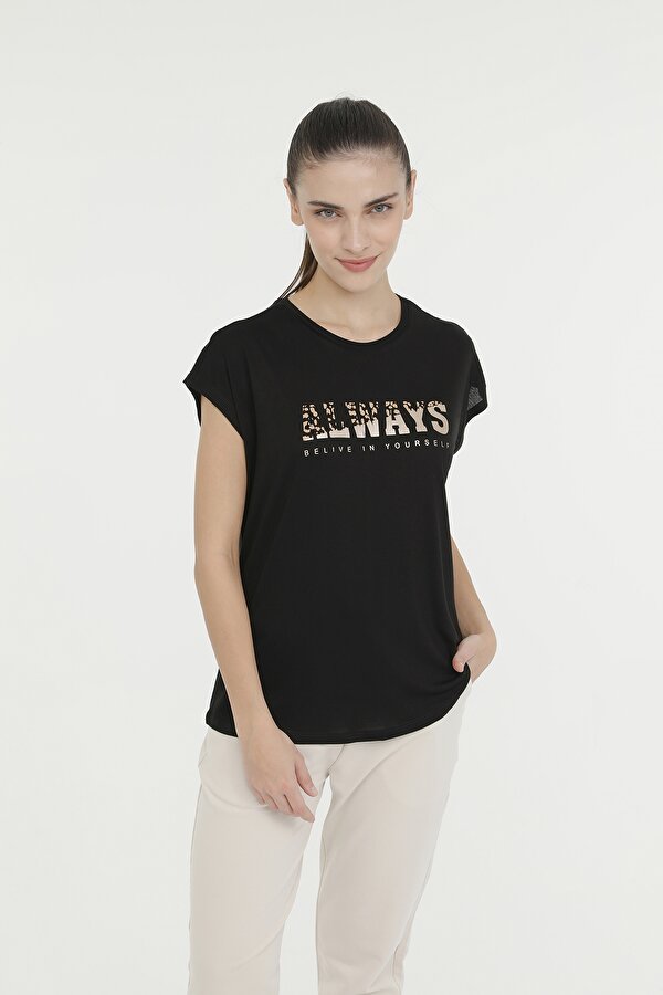 WL DALIA 11P7113 4FX Siyah Kadın Kısa Kol T-Shirt