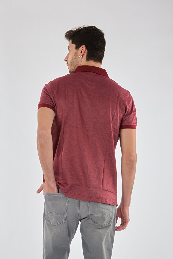 Polo Yaka Puantiye Kısa Kollu Kırmızı Erkek T-Shirt 1102600