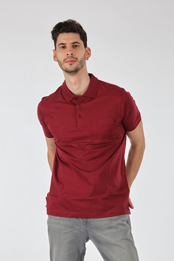 Polo Yaka Cepli Kısa Kollu Kırmızı Erkek T-Shirt 1102607