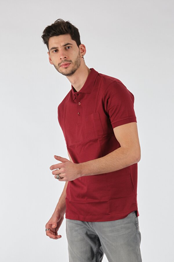 Polo Yaka Cepli Kısa Kollu Kırmızı Erkek T-Shirt 1102607