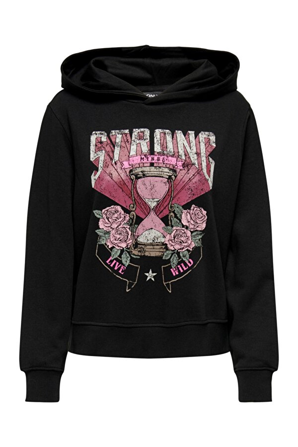 Kapüşonlu Siyah Kadın Sweatshirt 15273880