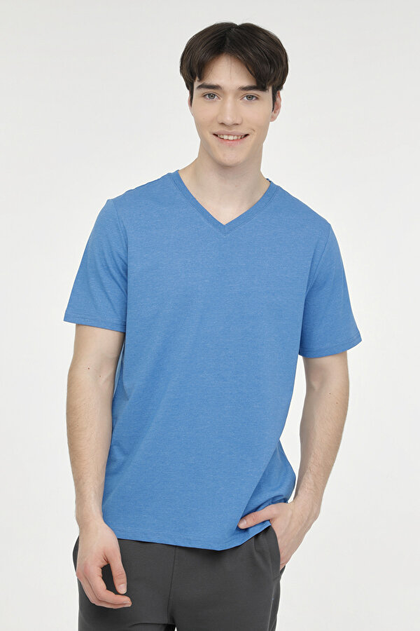 M-SN221 BSC T-SHIRT 4FX Mavi Erkek Kısa Kol T-Shirt