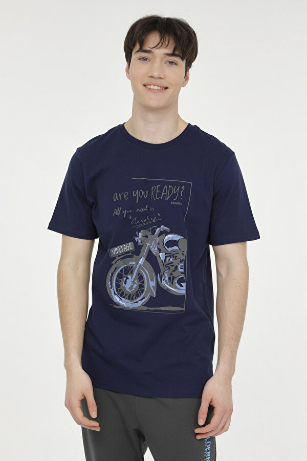 ML FRIEZA 11WSH-184 4FX Lacivert Erkek Kısa Kol T-Shirt