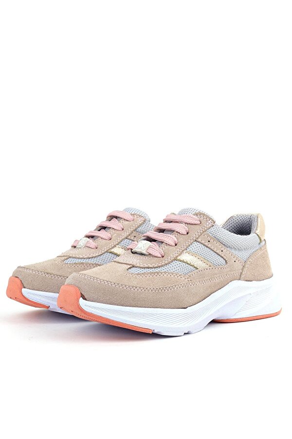 Hakiki Deri Anatomik Pudra Bağcıklı Hafif Çocuk Spor Ayakkabı