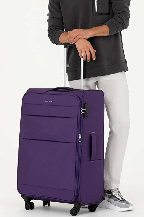 4200 BÜYÜK BOY Ultra Light Hafif Lüx Kumaş Tekerlekli Valiz MOR