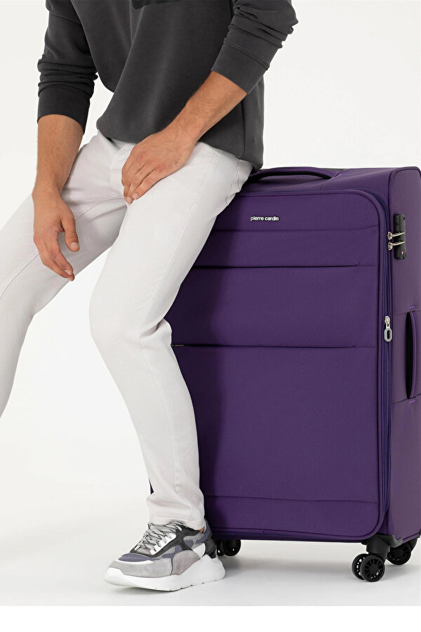 4200 BÜYÜK BOY Ultra Light Hafif Lüx Kumaş Tekerlekli Valiz MOR