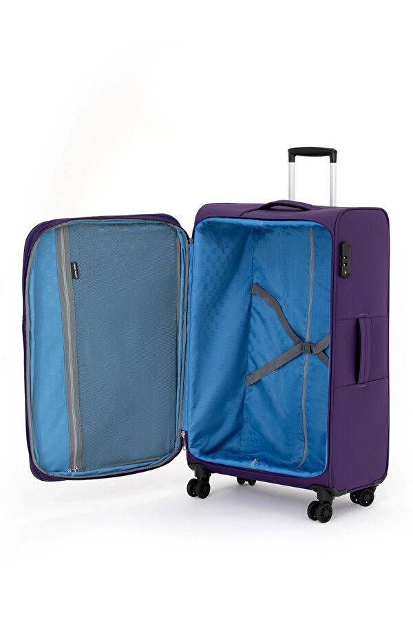 4200 BÜYÜK BOY Ultra Light Hafif Lüx Kumaş Tekerlekli Valiz MOR