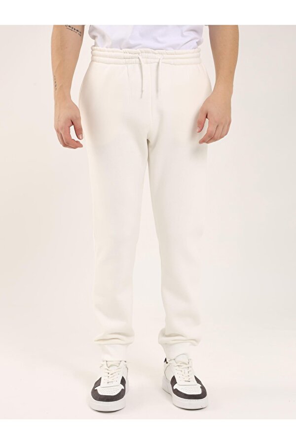 Ekru Erkek Oversize Pamuklu Casual Eşofman Altı - 103986
