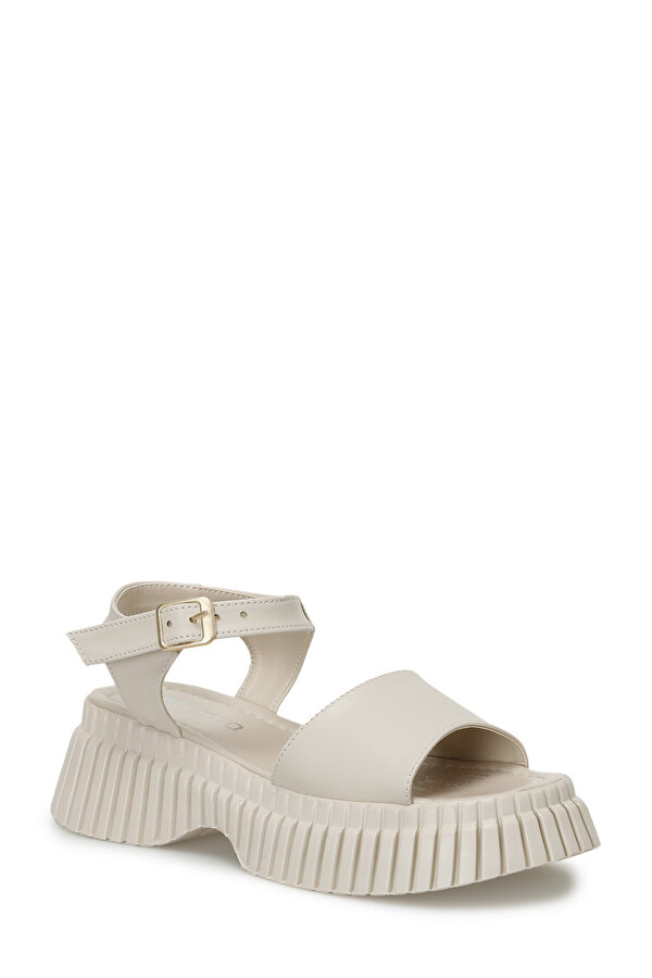 ELENA 4FX Bej Kadın Kalın Taban Sandalet