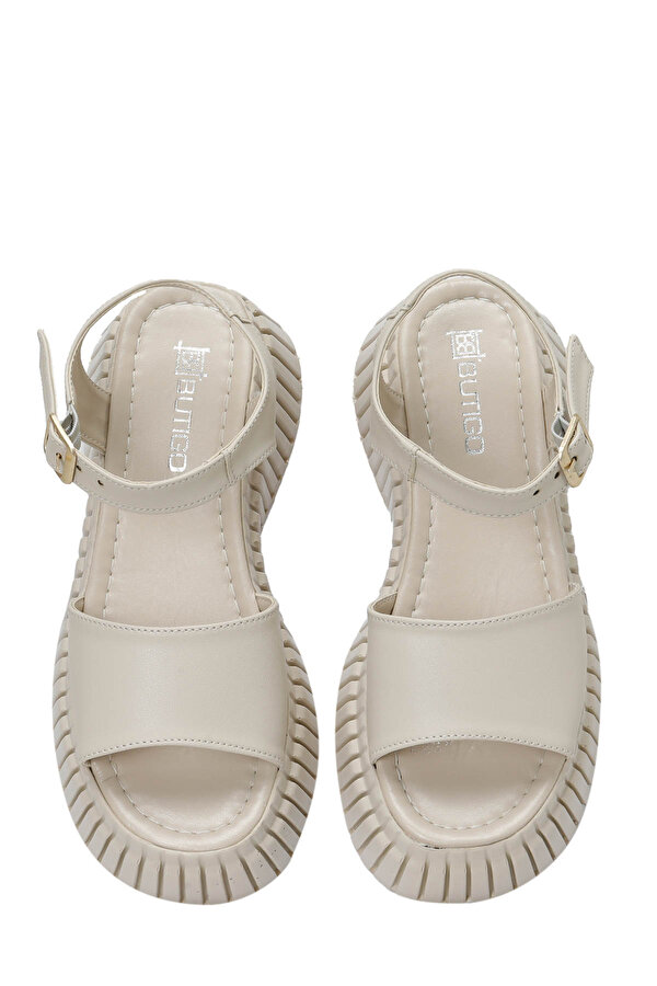 ELENA 4FX Bej Kadın Kalın Taban Sandalet