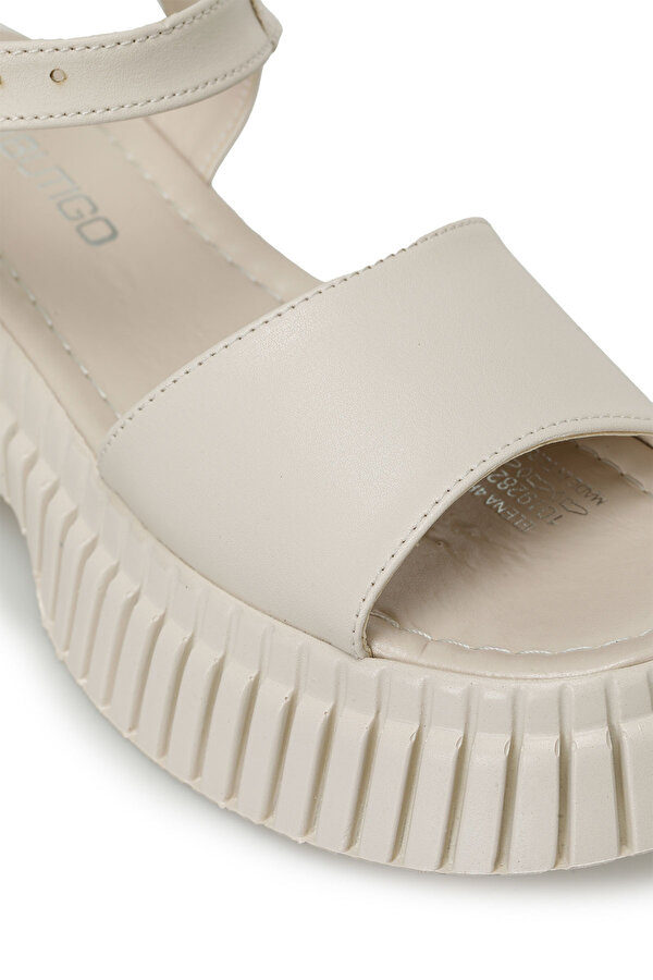 ELENA 4FX Bej Kadın Kalın Taban Sandalet