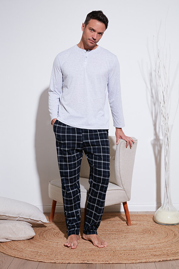 Erkek Pijama Takımı 6572003 GRİ MELANJ