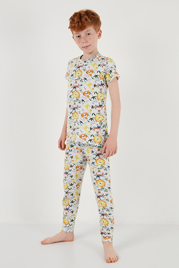 Erkek Çocuk Pijama Takımı 6651003 EKRU-SARI