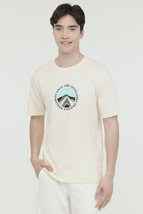 JORLAFAYETTE TEE SS CREW Bej Erkek Kısa Kol T-Shirt