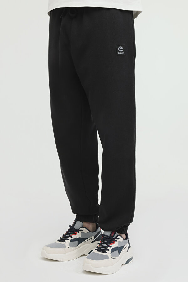 Woven Badge Sweatpant Siyah Erkek Eşofman Altı