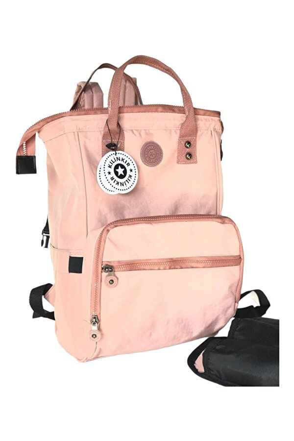 Klinkır Pudra Biberon Koyma Aparatlı Puset Askı Aparatlı Sıvı Geçirmez Anne-Bebek Bakım Sırt Çantası