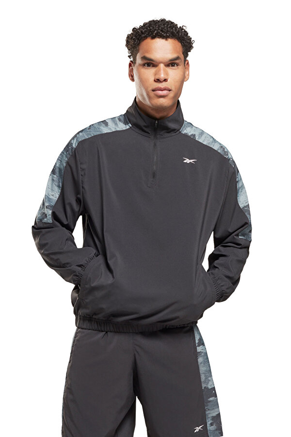 Reebok Train Camo 1/4 Zip Черный Мужчина Толстовка На Молнии
