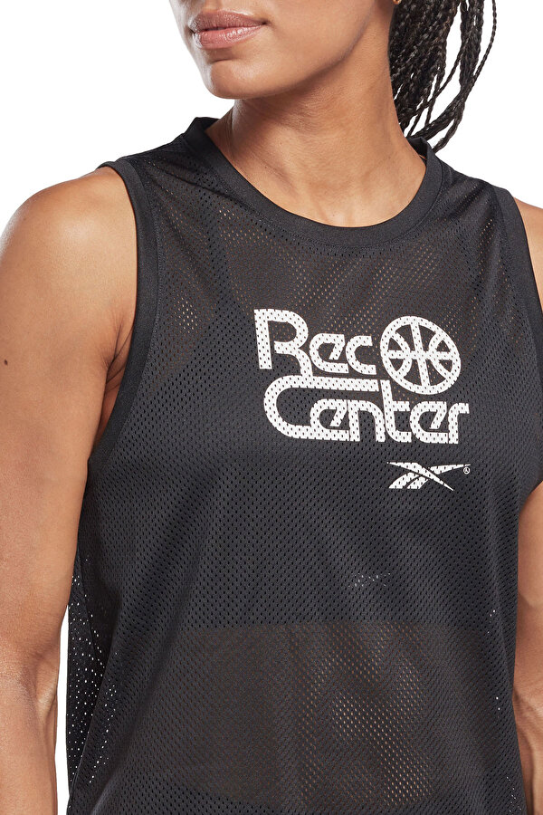 Reebok Wor Mesh Jersey Черный Женщина Майка