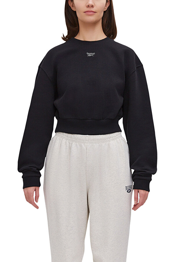 Reebok Cl Wde Fleece Coverup Черный Женщина Джемпер