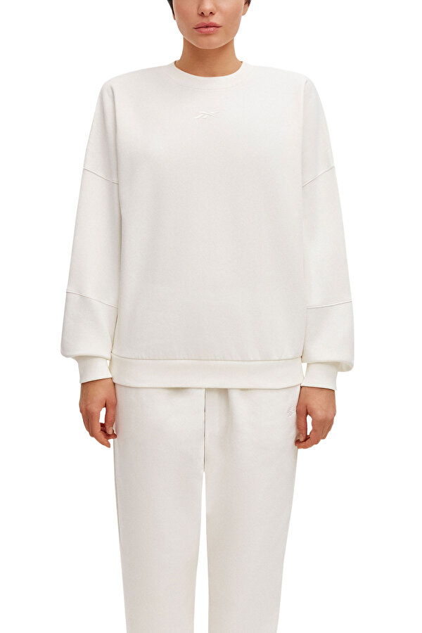 LUX OVERSIZED CREW ECRU Woman Sweatshirt