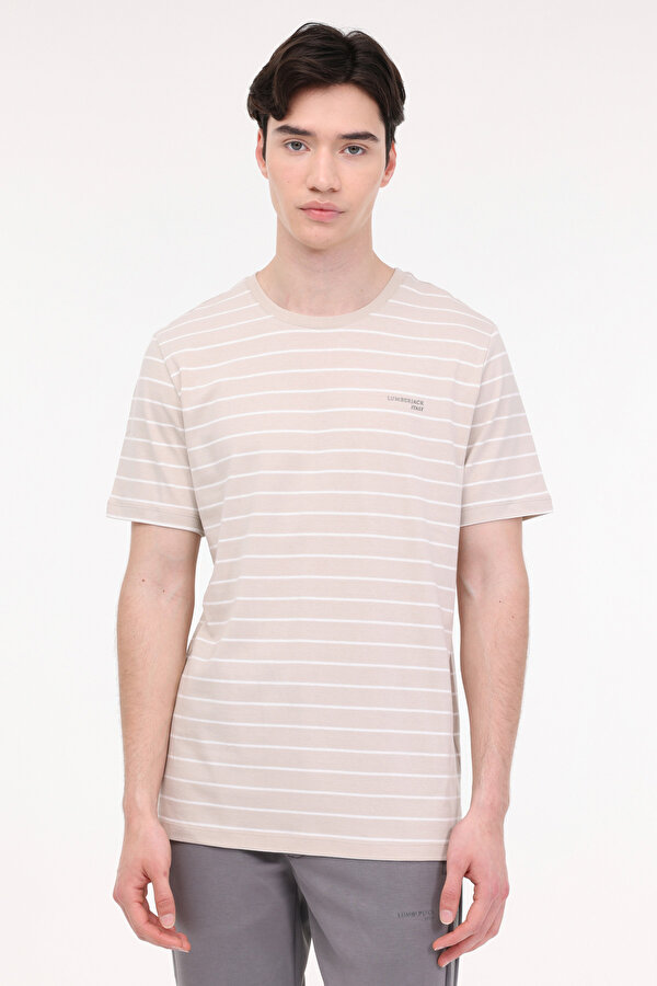 ML MAGNUS 11ITL1073 4FX Bej Erkek Kısa Kol T-Shirt