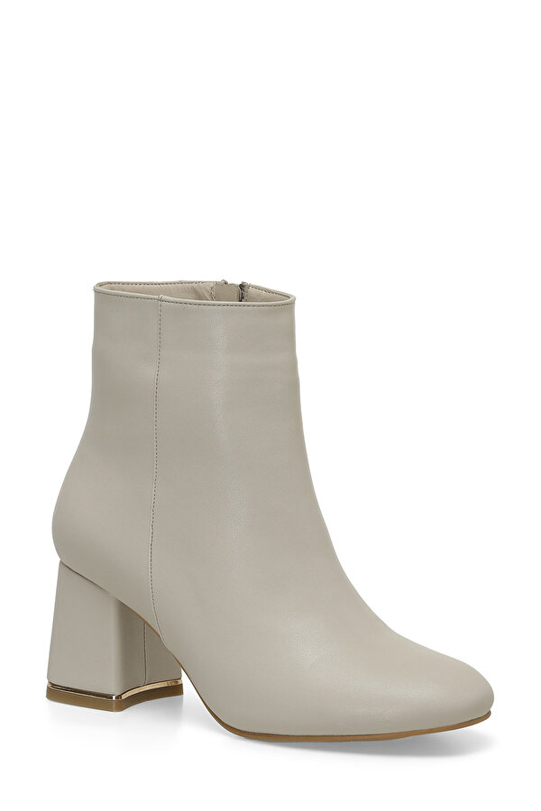 21K-256 4PR Bej Kadın Topuklu Bot