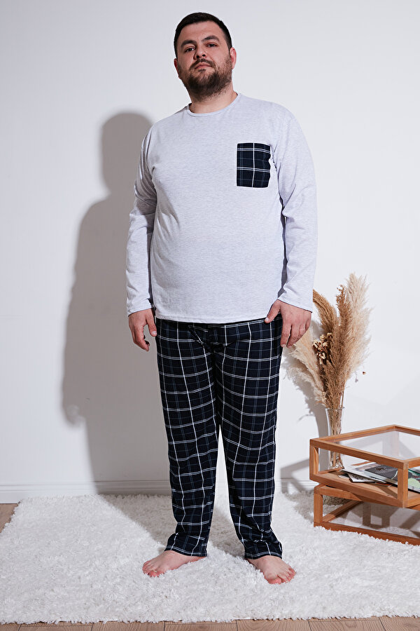 Erkek Pijama Takımı 6572001B GRİ MELANJ