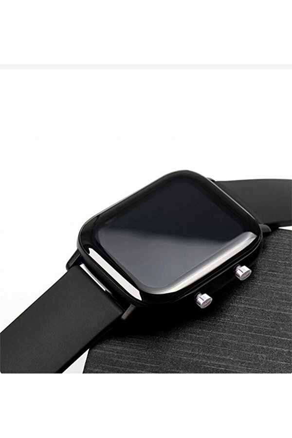 Unisex Siyah Silikon Dijital Led Kol Saati ST0502JSD