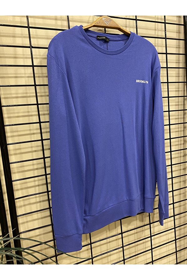 Bisiklet Yaka Uzun Kollu Dar Kalıp İnce  Erkek Sweatshirt SPR2019K18