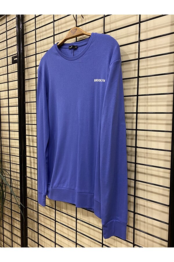 Bisiklet Yaka Uzun Kollu Dar Kalıp İnce  Erkek Sweatshirt SPR2019K18