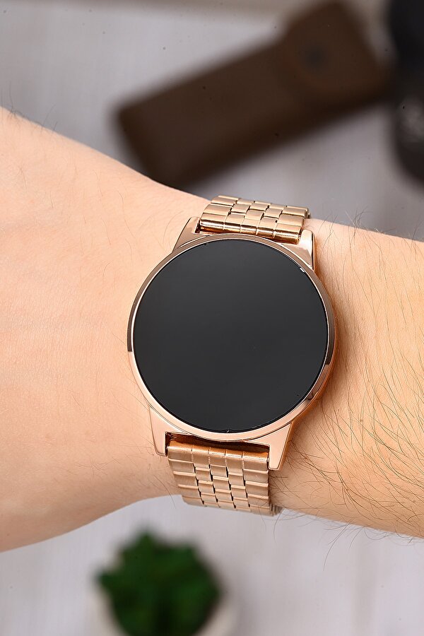 Metal Kordon Unisex Dokunmatik Dijital Bakır Kol Saati Nwds041105