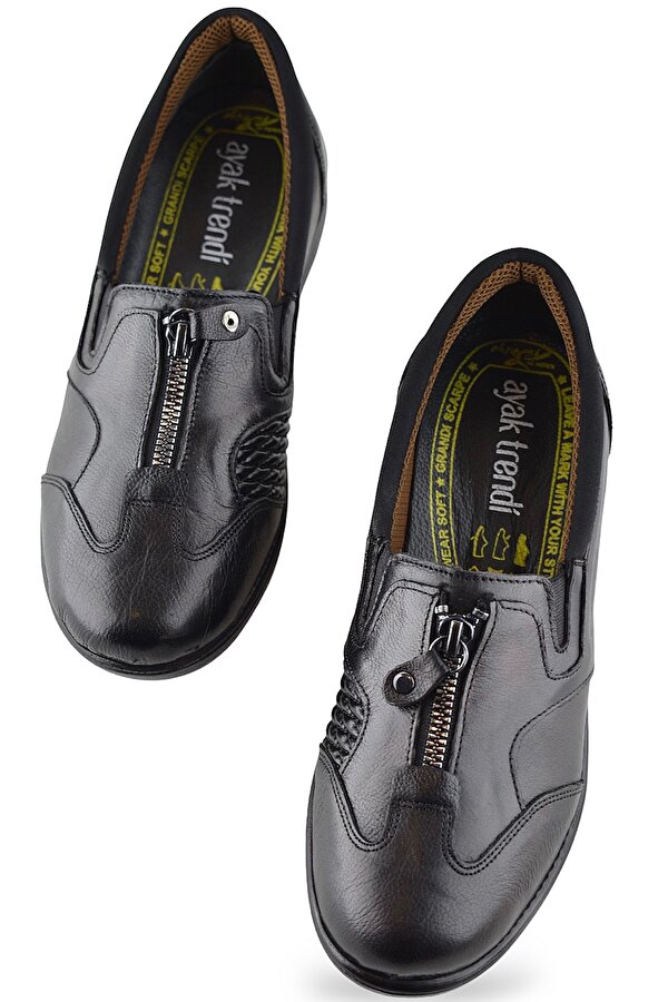 4213 Tam Ortopedik Taban Günlük Hakiki Deri Kadın Ayakkabı Anne Ayakkabısı