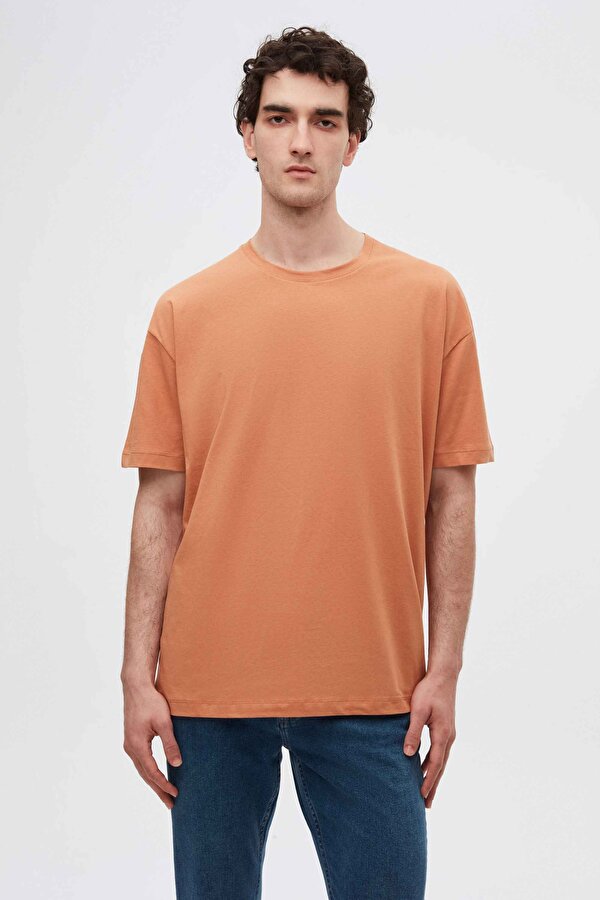 Ds Damat Oversize Tarçın Bol Kesim %100 Pamuk T-Shirt