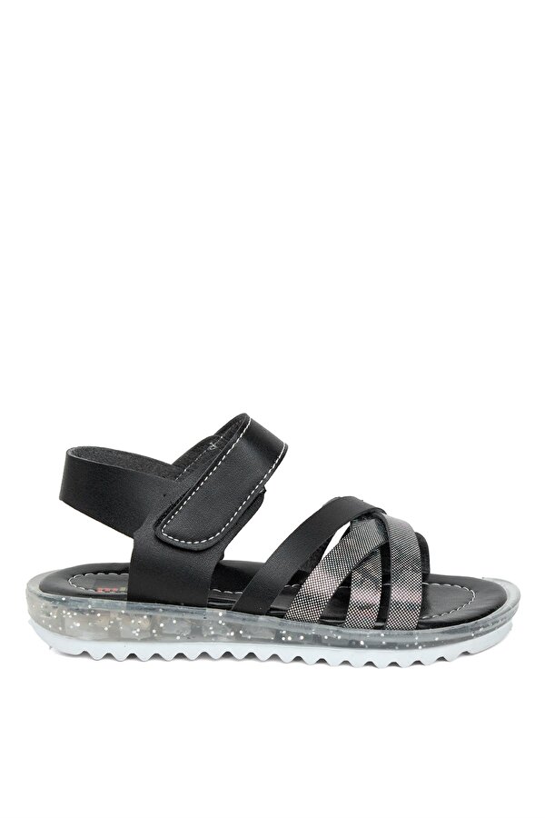 ŞA F K 011 Filet Kız Çocuk Düz Sandalet Siyah