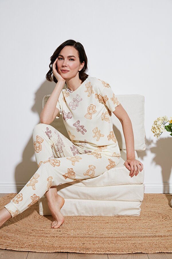 Bayan Pijama Takımı 65740104 BEJ