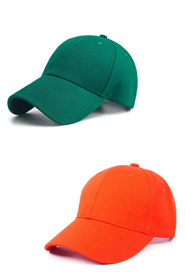 Ayarlanabilir Spor Sarı-mor Basic Kep Şapka 2 li Set