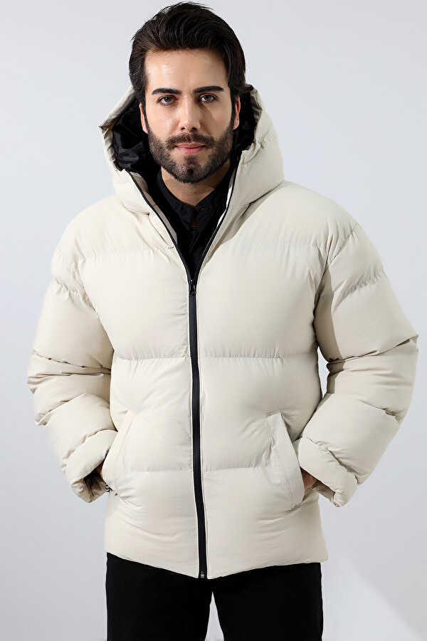 Unisex Oversize Kapüşonlu Waterproof Su İtici Mont Kaban Crinkle