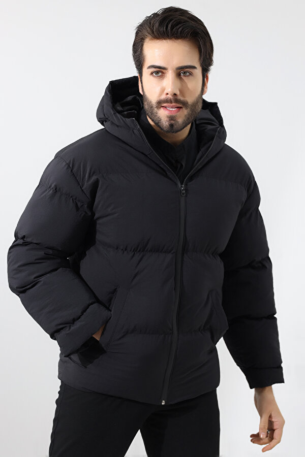 Unisex Oversize Kapüşonlu Waterproof Su İtici Mont Kaban Crinkle