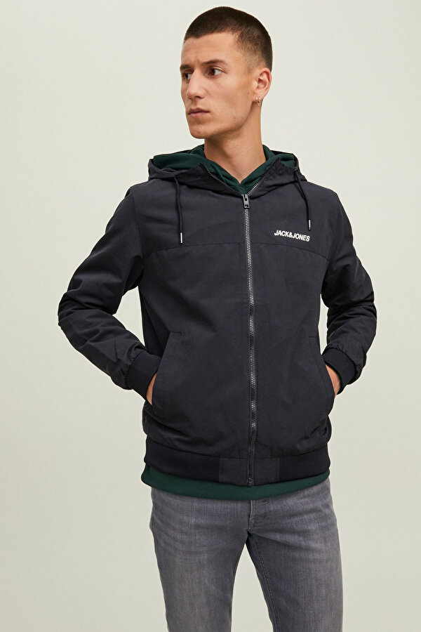 JJERUSH HOOD BOMBER NOOS Siyah Erkek Mont