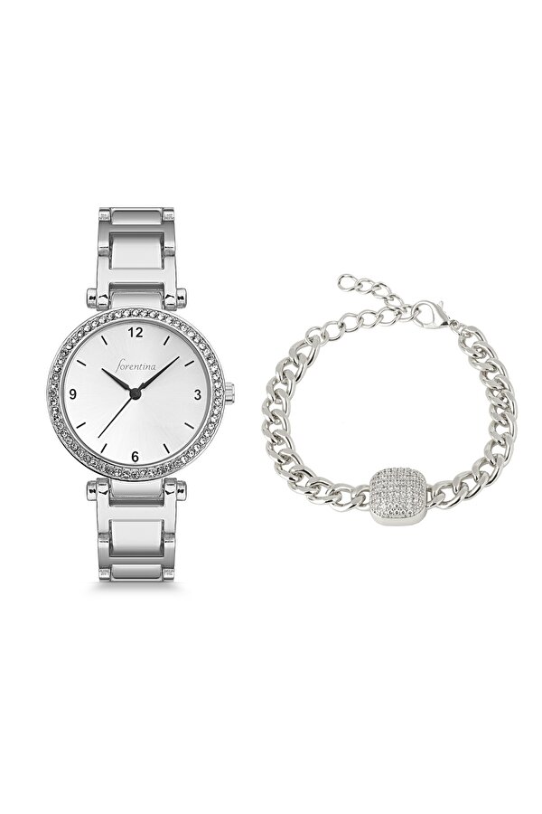 Gümüş Kaplama Saat Bileklik Kombin PS1405