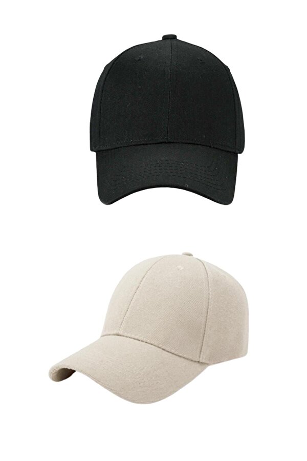 Ayarlanabilir Spor Siyah-taş Basic Kep Şapka 2 li Set