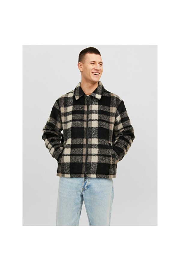 Jack&Jones Gömlek Yaka Kapitone Koyu Kahve Erkek Mont 12238915