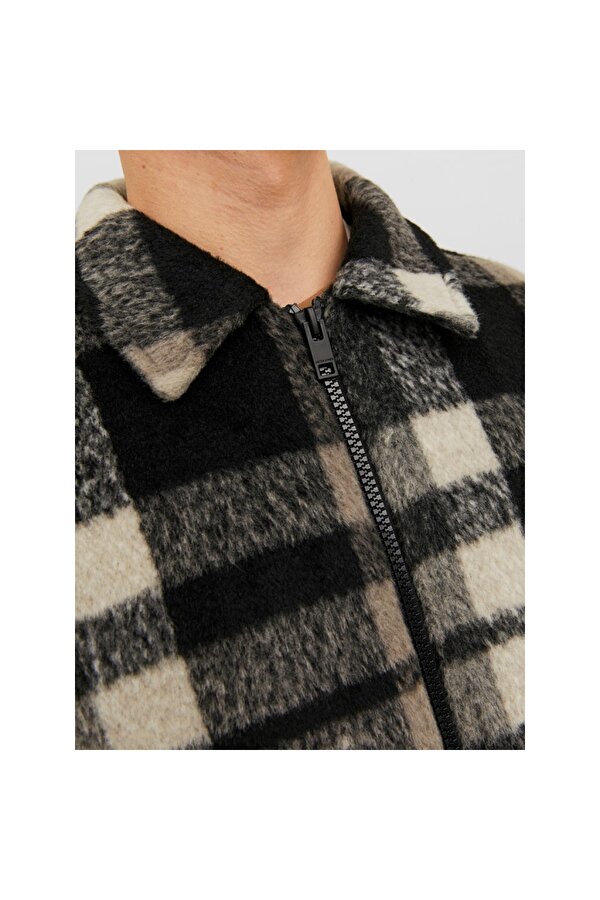 Jack&Jones Gömlek Yaka Kapitone Koyu Kahve Erkek Mont 12238915