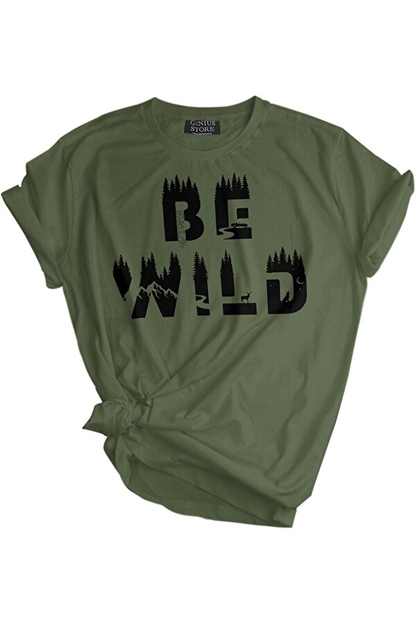 Store Unisex Baskılı Tişört Outdoor Sport T-shirt B.WİLD HAKİ