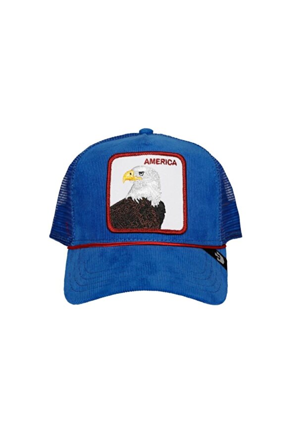 Unisex Mavi American For Real Kadife Şapka