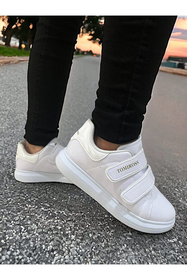 Noah Beyaz Garantili Unisex Çocuk Cırtlı Rahat Günlük Sneaker Ayakkabı Noah-6327