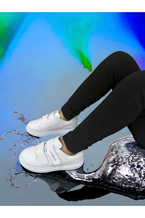 Noah Beyaz Garantili Unisex Çocuk Cırtlı Rahat Günlük Sneaker Ayakkabı Noah-6327