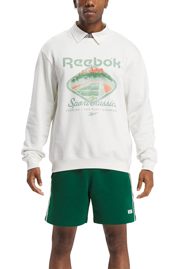 Reebok Cl Court Sport Crew Экрю Взрослый, Унисекс Джемпер