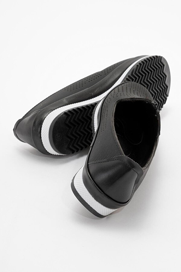 Kadın Fermuarlı Babet SİYAH KOT